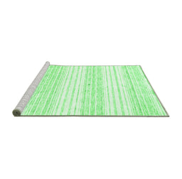 Sideview of Machine Washable Abstract Emerald Green Contemporary Area Rugs, wshcon962emgrn
