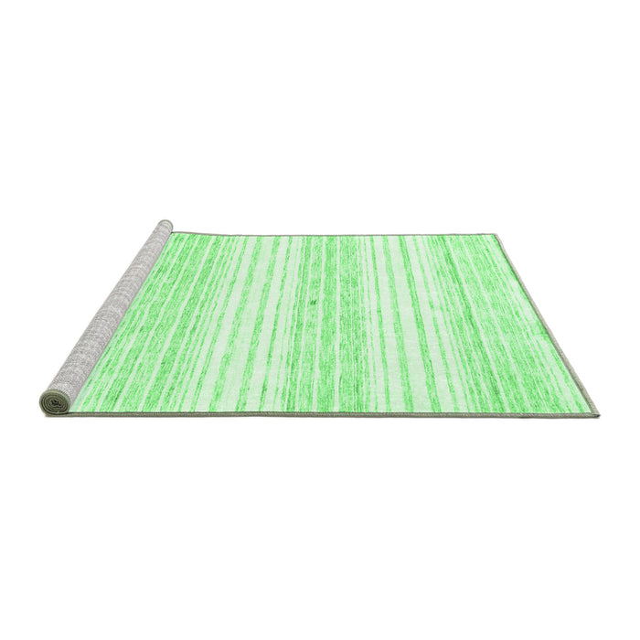 Sideview of Machine Washable Abstract Emerald Green Contemporary Area Rugs, wshcon962emgrn