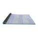 Sideview of Abstract Blue Contemporary Rug, con962blu