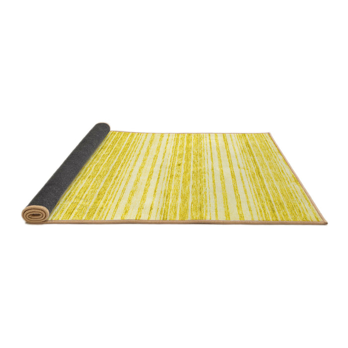 Sideview of Abstract Yellow Contemporary Rug, con962yw
