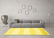 Machine Washable Abstract Yellow Contemporary Rug in a Living Room, wshcon962yw