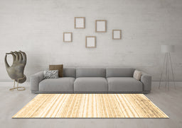 Machine Washable Abstract Brown Contemporary Rug in a Living Room,, wshcon962brn