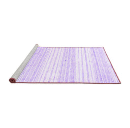 Sideview of Machine Washable Abstract Purple Contemporary Area Rugs, wshcon962pur