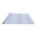 Sideview of Machine Washable Abstract Blue Contemporary Rug, wshcon962blu