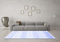 Machine Washable Abstract Blue Contemporary Rug, wshcon962blu