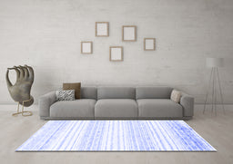 Machine Washable Abstract Blue Contemporary Rug in a Living Room, wshcon962blu