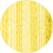 Round Abstract Yellow Contemporary Rug, con962yw