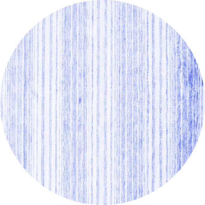 Round Abstract Blue Contemporary Rug, con962blu