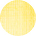 Round Machine Washable Solid Yellow Modern Rug, wshcon963yw