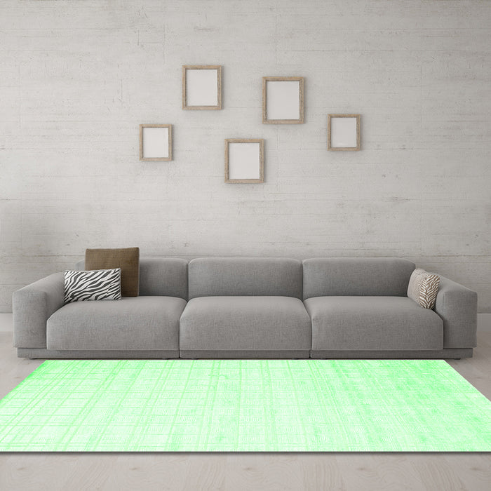 Machine Washable Solid Green Modern Area Rugs in a Living Room,, wshcon963grn