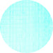 Round Solid Turquoise Modern Rug, con963turq