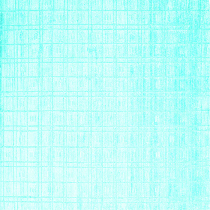 Square Machine Washable Solid Turquoise Modern Area Rugs, wshcon963turq