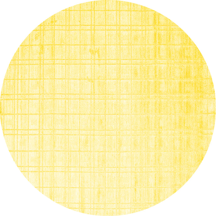 Round Solid Yellow Modern Rug, con963yw