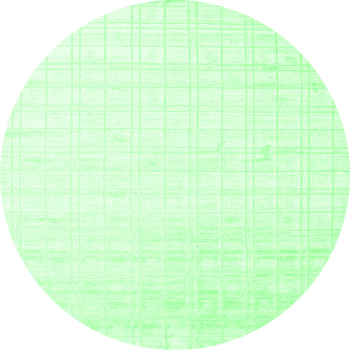 Round Machine Washable Solid Emerald Green Modern Area Rugs, wshcon963emgrn