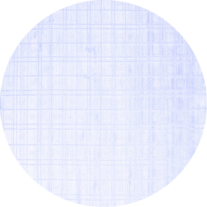 Round Machine Washable Solid Blue Modern Rug, wshcon963blu