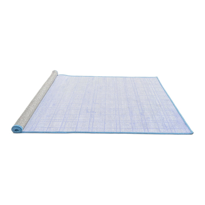 Sideview of Machine Washable Solid Blue Modern Rug, wshcon963blu