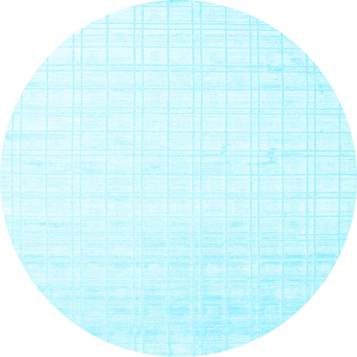 Round Solid Light Blue Modern Rug, con963lblu