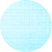 Round Solid Light Blue Modern Rug, con963lblu