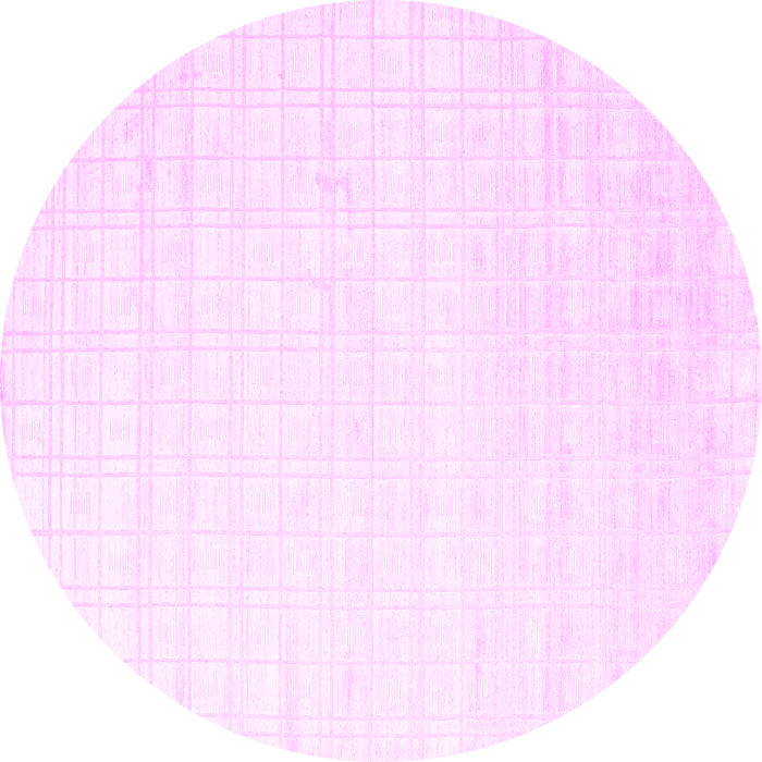 Round Machine Washable Solid Pink Modern Rug, wshcon963pnk