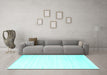 Machine Washable Solid Turquoise Modern Area Rugs in a Living Room,, wshcon963turq