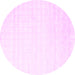 Round Solid Pink Modern Rug, con963pnk