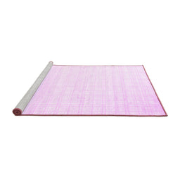 Sideview of Machine Washable Solid Pink Modern Rug, wshcon963pnk