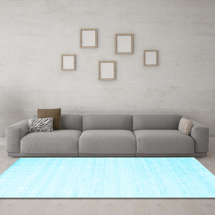 Machine Washable Solid Light Blue Modern Rug in a Living Room, wshcon963lblu