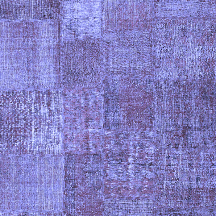 Machine Washable Patchwork Blue Transitional Rug, wshcon964blu