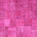 Square Patchwork Pink Transitional Rug, con964pnk