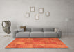 Machine Washable Patchwork Orange Transitional Area Rugs in a Living Room, wshcon964org