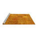 Sideview of Machine Washable Patchwork Yellow Transitional Rug, wshcon964yw