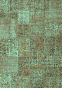 Patchwork Turquoise Transitional Rug, con964turq