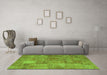 Machine Washable Patchwork Green Transitional Area Rugs in a Living Room,, wshcon964grn