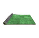 Sideview of Patchwork Emerald Green Transitional Rug, con964emgrn