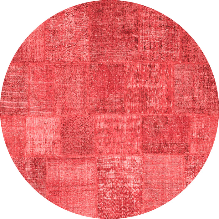 Machine Washable Patchwork Red Transitional Rug, wshcon964red