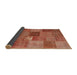 Thickness of Contemporary Red Patchwork Rug, con965