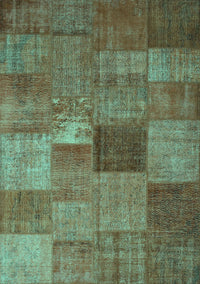 Patchwork Turquoise Transitional Rug, con965turq