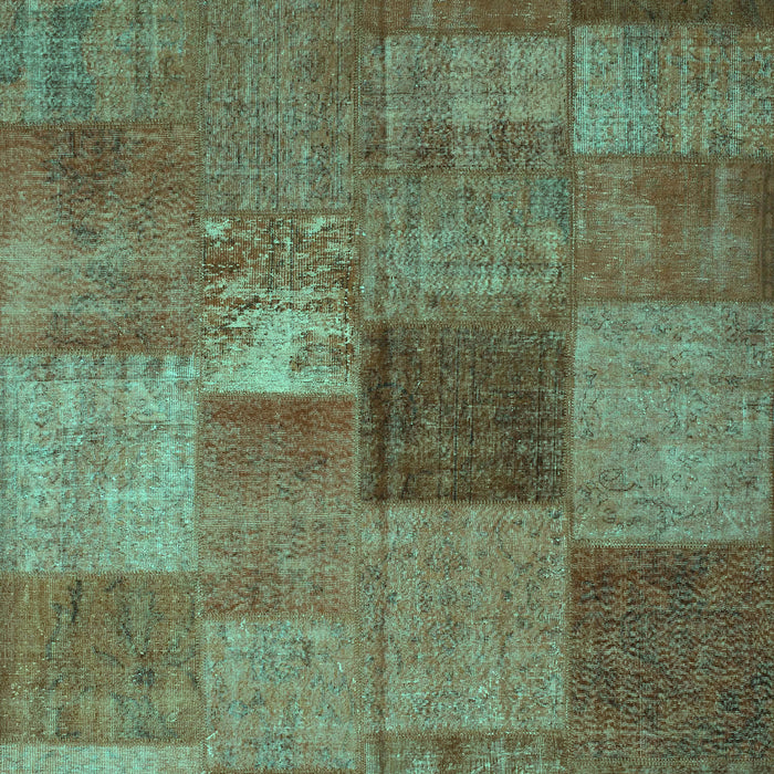 Patchwork Turquoise Transitional Rug, con965turq