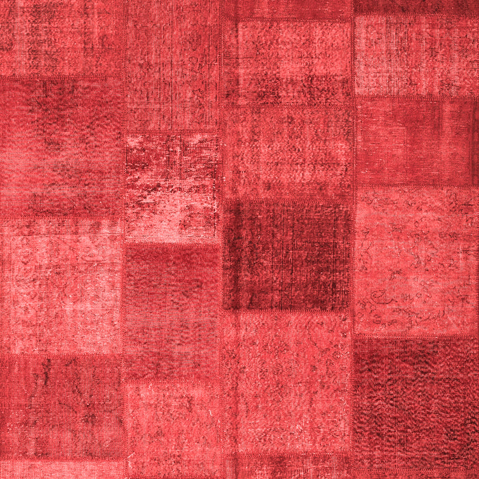 Machine Washable Patchwork Red Transitional Rug, wshcon965red
