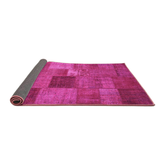 Sideview of Patchwork Pink Transitional Rug, con965pnk
