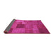 Sideview of Patchwork Pink Transitional Rug, con965pnk