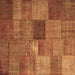 Square Machine Washable Patchwork Brown Transitional Rug, wshcon965brn