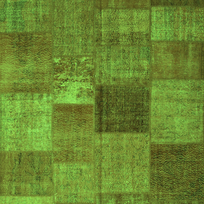 Patchwork Green Transitional Rug, con965grn