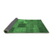 Sideview of Patchwork Emerald Green Transitional Rug, con965emgrn