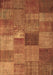 Machine Washable Patchwork Brown Transitional Rug, wshcon965brn