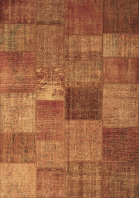 Patchwork Brown Transitional Rug, con965brn