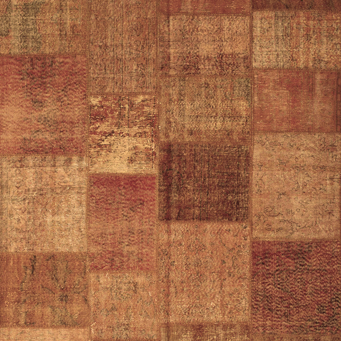 Patchwork Brown Transitional Rug, con965brn