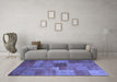 Machine Washable Patchwork Blue Transitional Rug in a Living Room, wshcon965blu