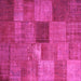 Square Machine Washable Patchwork Pink Transitional Rug, wshcon965pnk