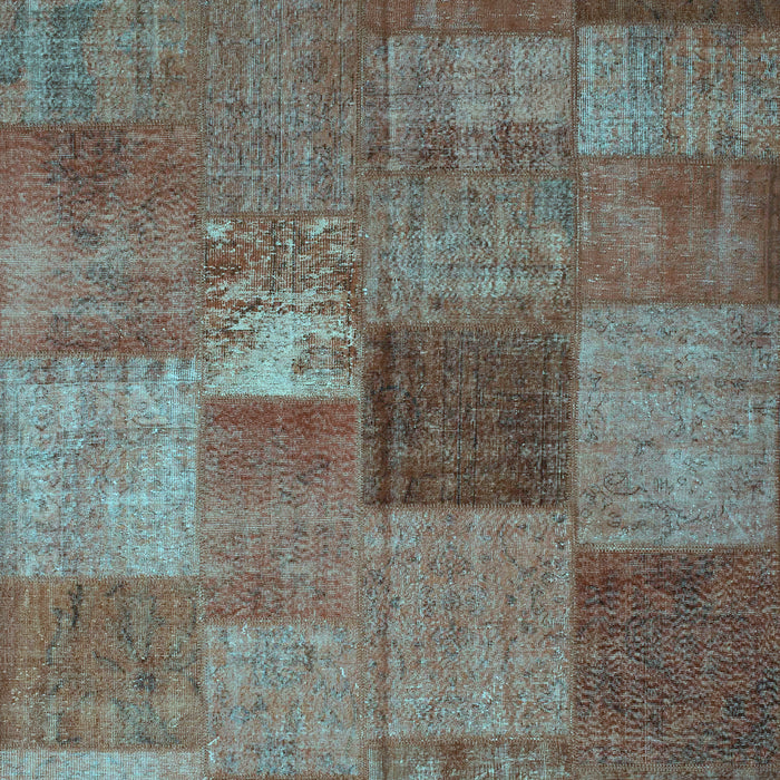 Patchwork Light Blue Transitional Rug, con965lblu